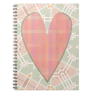 Pink Plaid Heart Art Style Journal Notitieboek