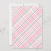 Pink Plaid Heart Baby shower Kaart (Achterkant)