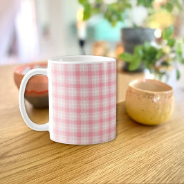 Pink Plaid Mug Koffiemok