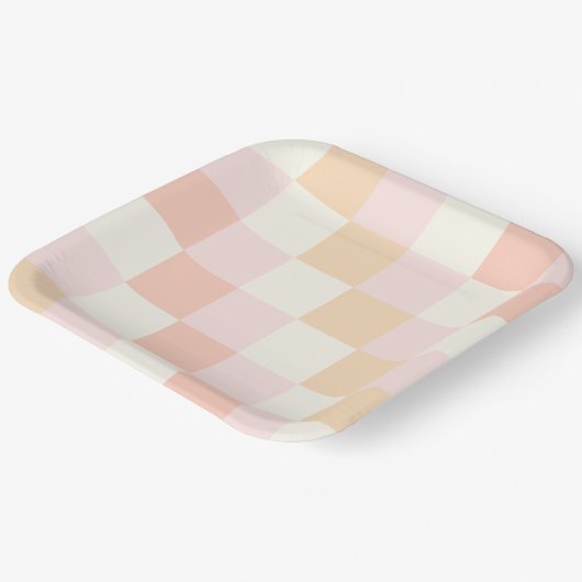 Pink Plaid Paper Bord (Gebogen)