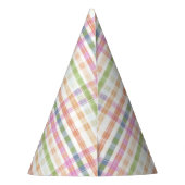 Pink Plaid Paper Party Pet Feesthoedjes (Achterkant)