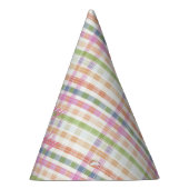Pink Plaid Paper Party Pet Feesthoedjes (Rechts)