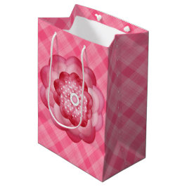 PINK PLAID PATROON MET PINKSTROMEN MEDIUM CADEAUZAKJE