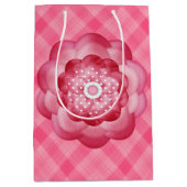 PINK PLAID PATROON MET PINKSTROMEN MEDIUM CADEAUZAKJE (Voorkant)