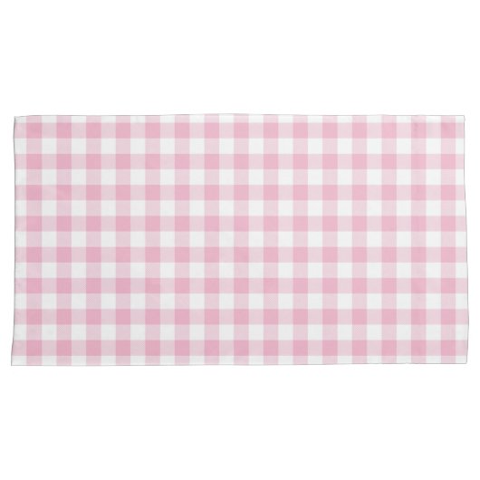 Pink Plaid Pattern Pair Of Pillowcases Kussensloop (Voorkant-Rechts)
