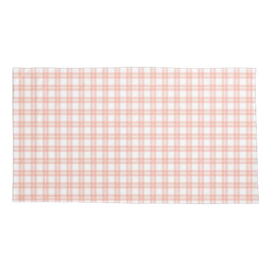 Pink Plaid Pattern Pillowcase Kussensloop (Achterkant)