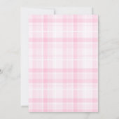 Pink Plaid Rocking Horse Baby shower Kaart (Achterkant)