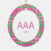 Pink Plaid Sorority Keramisch Ornament (Links)