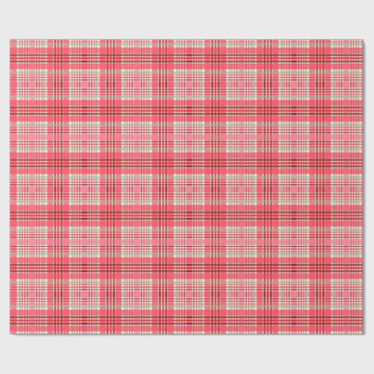 Pink Plaid Tartan Cadeaupapier (Vlak)