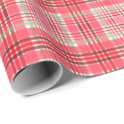 Pink Plaid Tartan Cadeaupapier (Rol Hoek)