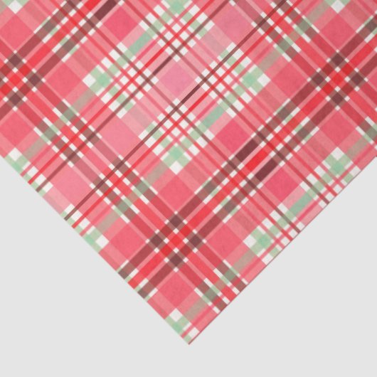 Pink Plaid Tartan Tissuepapier (Detail)