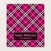 Pink Plaid Visitekaartje (Buitenkant ongevouwen)