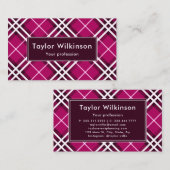 Pink Plaid Visitekaartje (Voorkant / Achterkant)