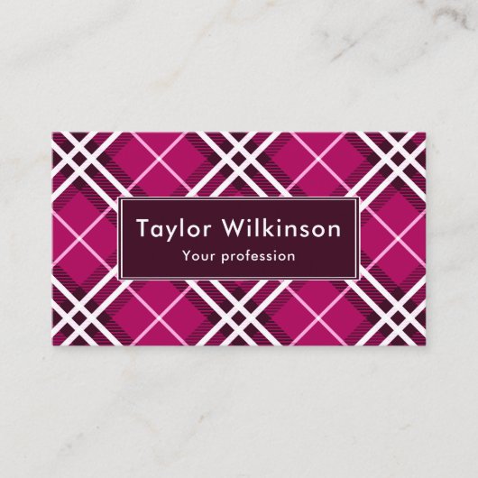 Pink Plaid Visitekaartje (Voorkant)