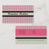 PINK PLAID VISITEKAARTJES (Voorkant / Achterkant)