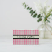 PINK PLAID VISITEKAARTJES (Staand voorkant)