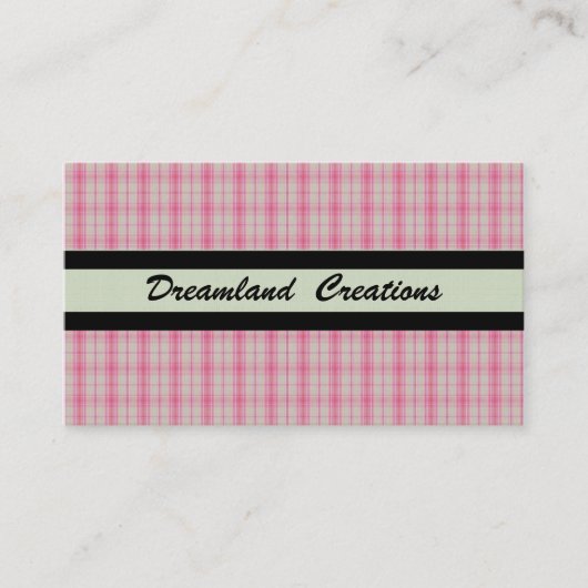 PINK PLAID VISITEKAARTJES (Voorkant)