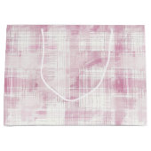 Pink Plaid White Stripes Verjaardag Groot Cadeauzakje (Voorkant)