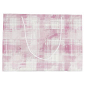 Pink Plaid White Stripes Verjaardag Groot Cadeauzakje (Achterkant)