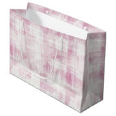 Pink Plaid White Stripes Verjaardag Groot Cadeauzakje (Voorkant Gekanteld)