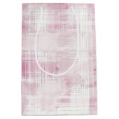 Pink Plaid White Stripes Verjaardag Medium Cadeauzakje (Voorkant)