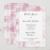 Pink Plaid White Stripes Vrijgezellenfeest Kaart (Voorkant / Achterkant)