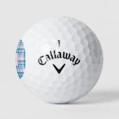 Pink Plaid with Modern Monogram Golfballen (Logo)