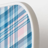 Pink Plaid with Modern Monogram Pickleball Paddle (Links Detail)