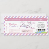 Pink Plane Boarding Pass Verjaardagskaartje Kaart (Voorkant)