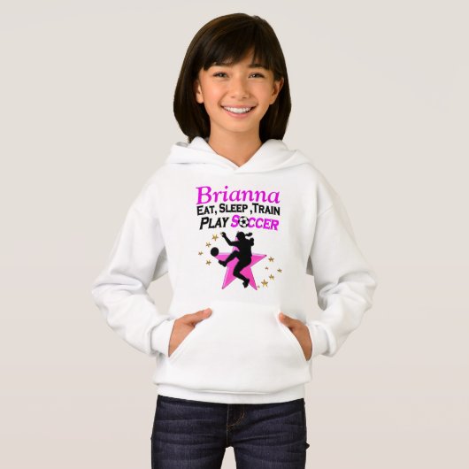 PINK PLAY VOETBAL GEPERSONALISEERDE HOODIE (Voorkant volledig)