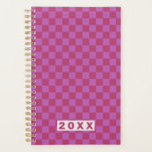 Pink Plum Checkerboard Planner (Voorkant)
