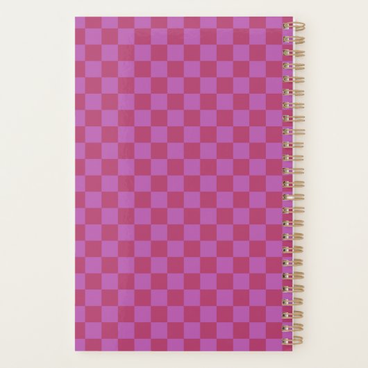 Pink Plum Checkerboard Planner (Achterkant)