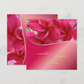 Pink Plumeria bruiloft Uitnodigingen (Voorkant / Achterkant)