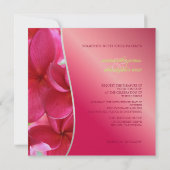 Pink Plumeria bruiloft Uitnodigingen (Achterkant)