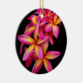 Pink Plumeria Floral Foto Keramisch Ornament (Rechts)