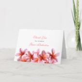 Pink Plumeria Floral Sympathie Dank u Sjabloon (Voorkant)
