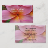 Pink Plumeria Floral Visitekaartjes Sjabloon Twee (Voorkant / Achterkant)