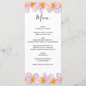 Pink Plumeria Frangipani Wedding Menu (Voorkant)
