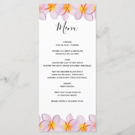 Pink Plumeria Frangipani Wedding Menu