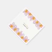 Pink Plumeria Frangipani Wedding Servet (Hoek)