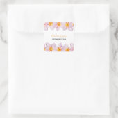 Pink Plumeria Frangipani Wedding Vierkante Sticker (Tas)