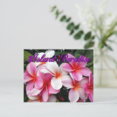 Pink Plumeria Hawaiian Briefkaart (Staand voorkant)