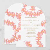 Pink Plumeria Invitation Kaart (Voorkant / Achterkant)