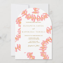 Pink Plumeria Invitation Kaart