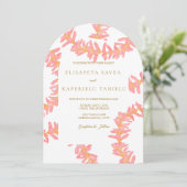 Pink Plumeria Invitation Kaart (Staand voorkant)
