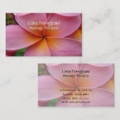 Pink Plumeria Massage Visitekaartjes Sjabloon (Voorkant / Achterkant)