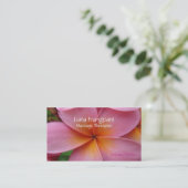 Pink Plumeria Massage Visitekaartjes Sjabloon (Staand voorkant)