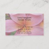 Pink Plumeria Massage Visitekaartjes Sjabloon (Achterkant)