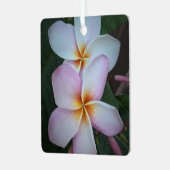 Pink Plumeria Metal Ornament (Voorkant links)