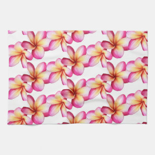 Pink Plumeria Theedoek